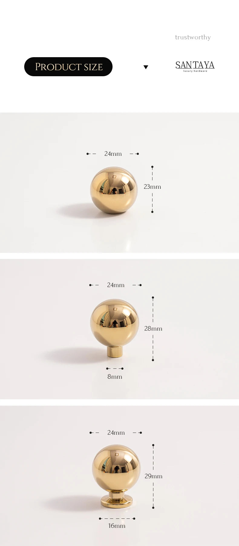 Solid Brass Kitchen Cabinet Handle