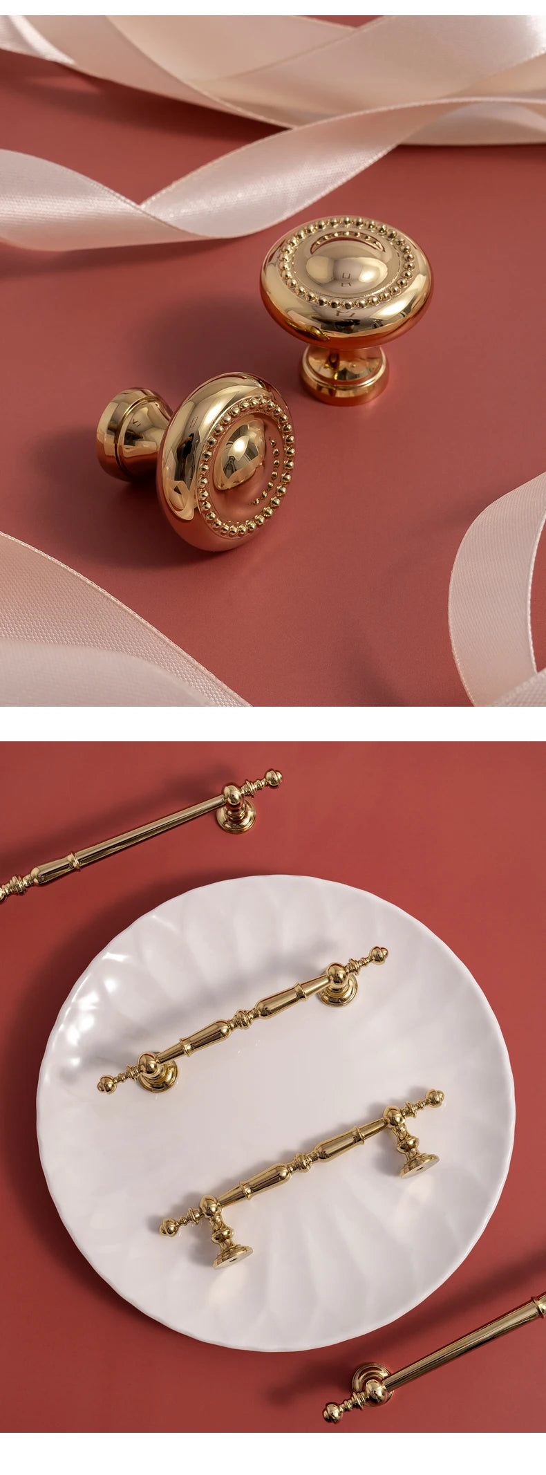 Solid Brass Bright Gold Knob