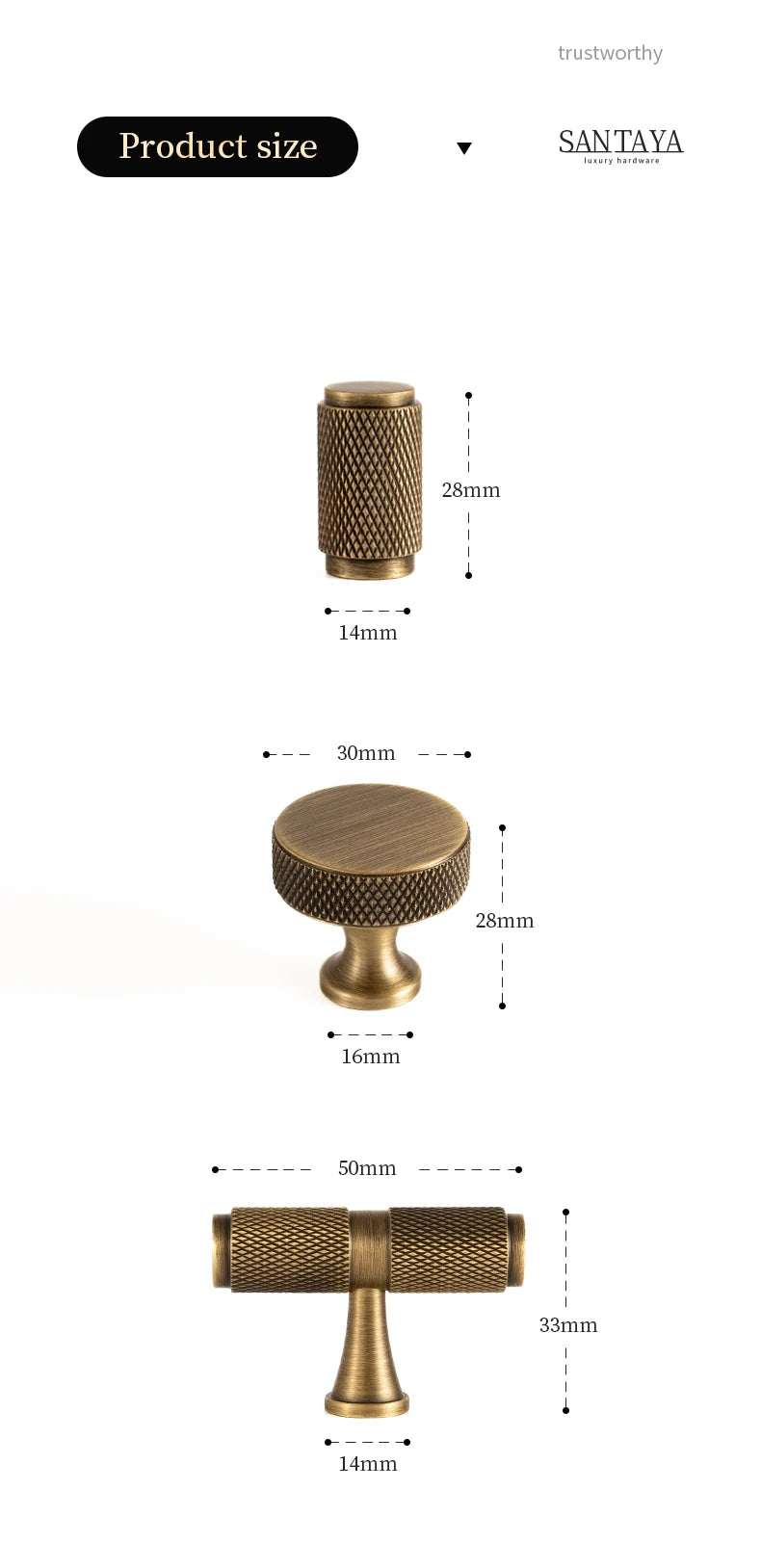 Solid Antique Brass